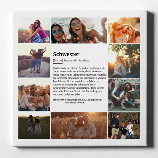 Fotoleinwand Definition Schwester für 10 Fotos Perfektes Geschenk
