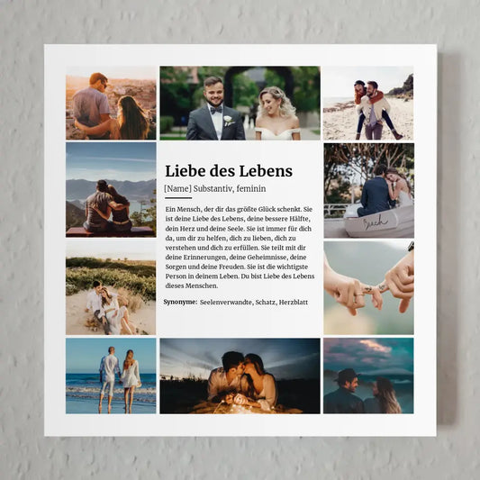 Fotoboard Magnet Halterung Definition Liebe des Lebens mit 10 Fotos