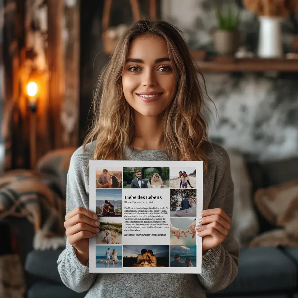 Fotoboard Magnet Halterung Definition Liebe des Lebens mit 10 Fotos