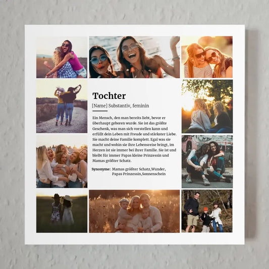 Personalisiertes Fotoboard Definition Tochter mit 10 Fotos