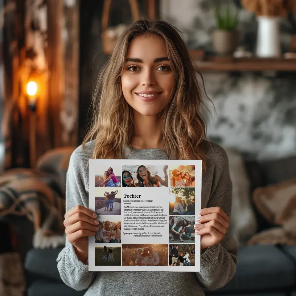 Personalisiertes Fotoboard Definition Tochter mit 10 Fotos