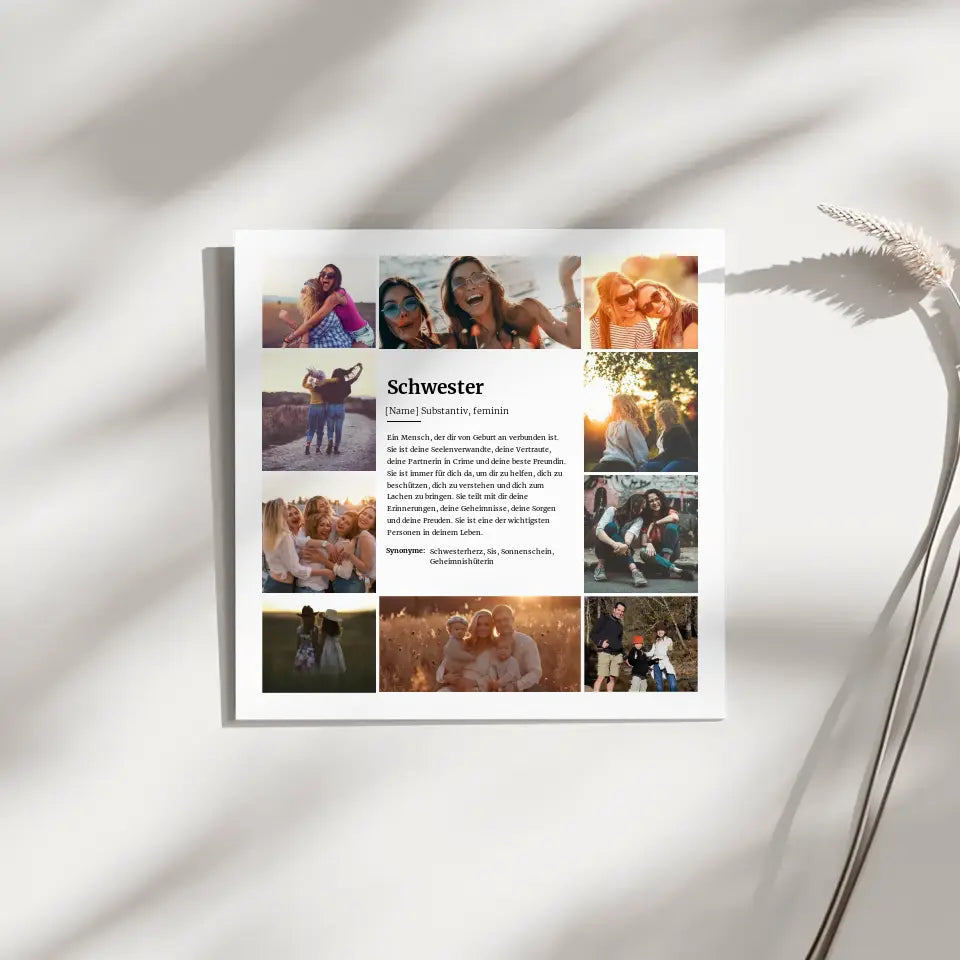 Individuelles Fotoboard Definition Schwester 10 Fotos Perfektes Geschenk