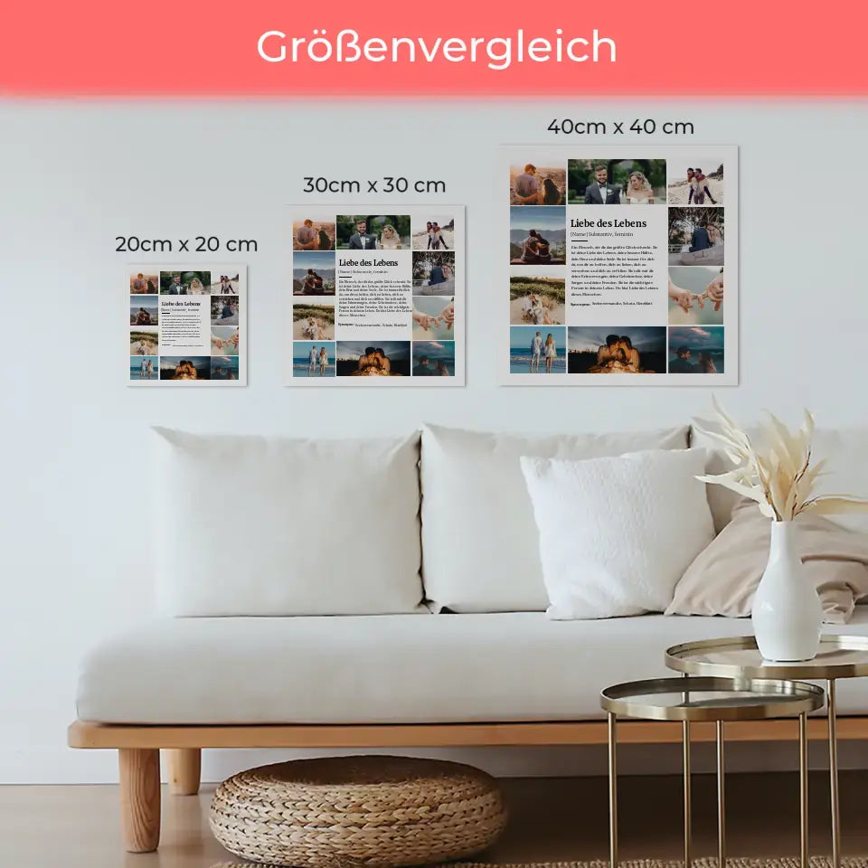Fotoboard Magnet Halterung Definition Liebe des Lebens mit 10 Fotos
