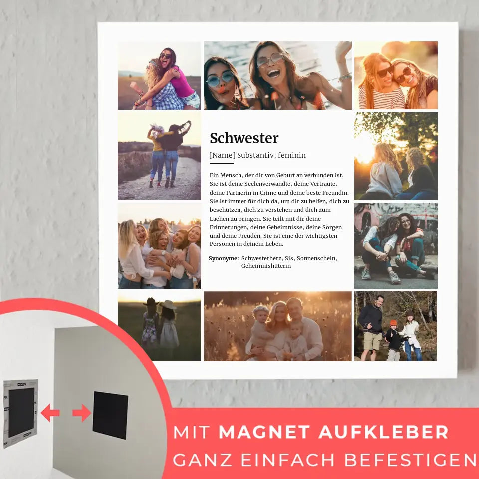 Individuelles Fotoboard Definition Schwester 10 Fotos Perfektes Geschenk
