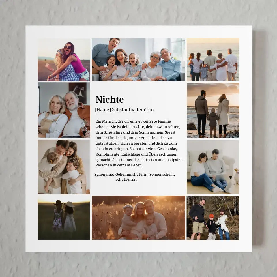 Fotoboard Personalisiert Definition Nichte für 10 Fotos Personalisiert
