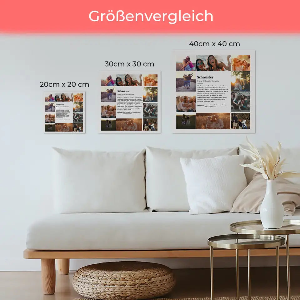 Individuelles Fotoboard Definition Schwester 10 Fotos Perfektes Geschenk