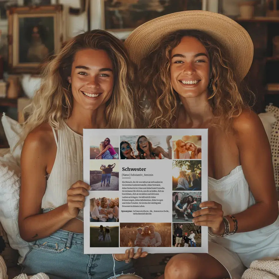 Individuelles Fotoboard Definition Schwester 10 Fotos Perfektes Geschenk