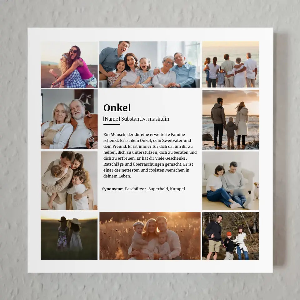 Magnetisches Wandbild Definition Onkel mit 10 Fotos