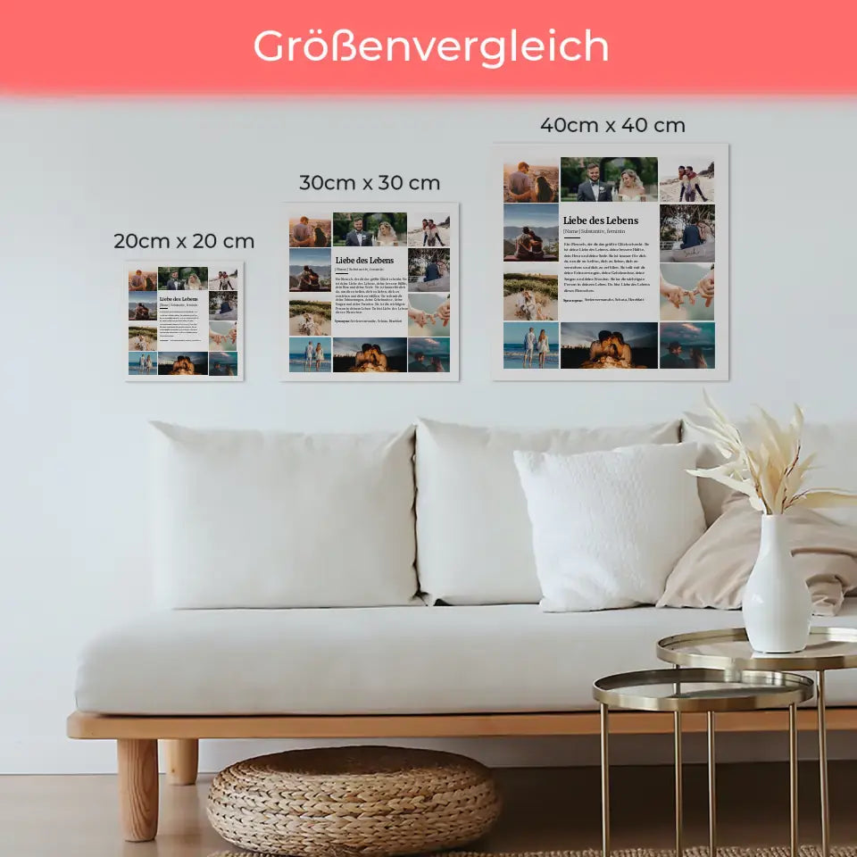 Fotoboard Magnet Halterung Definition Liebe des Lebens mit 10 Fotos
