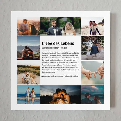 Fotoboard Magnet Halterung Definition Liebe des Lebens mit 10 Fotos