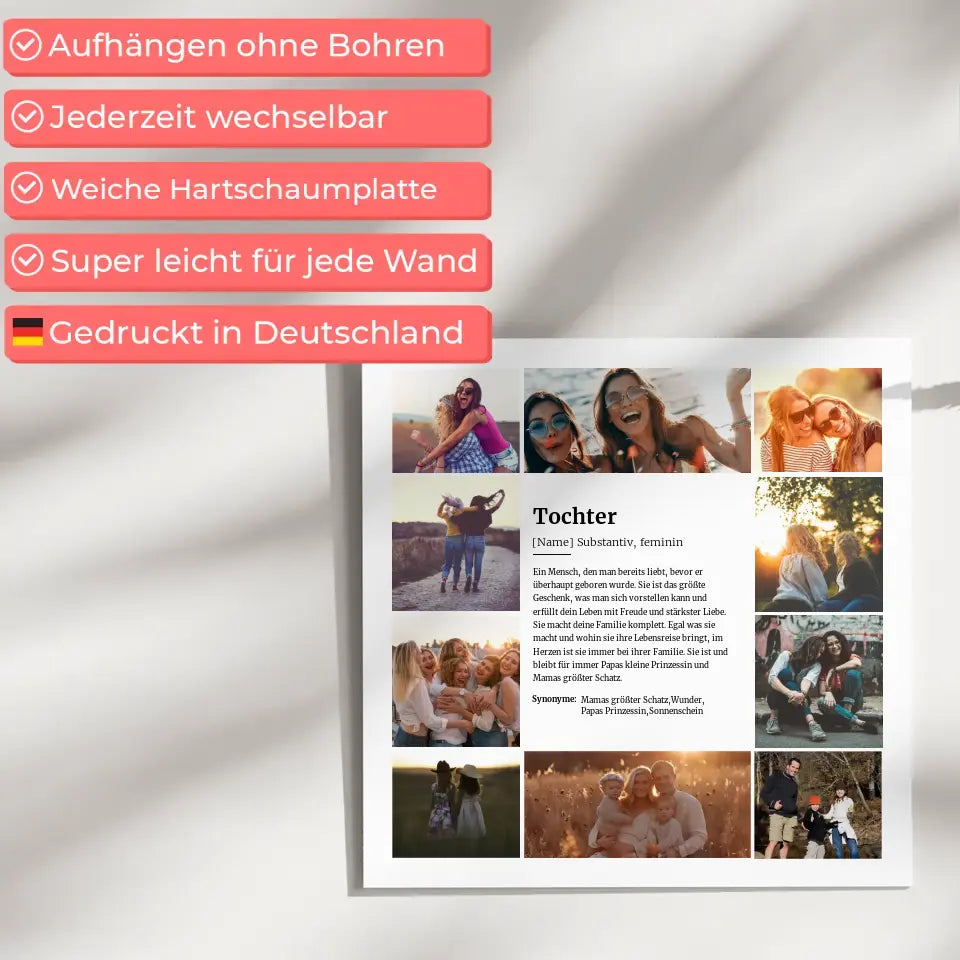 Personalisiertes Fotoboard Definition Tochter mit 10 Fotos