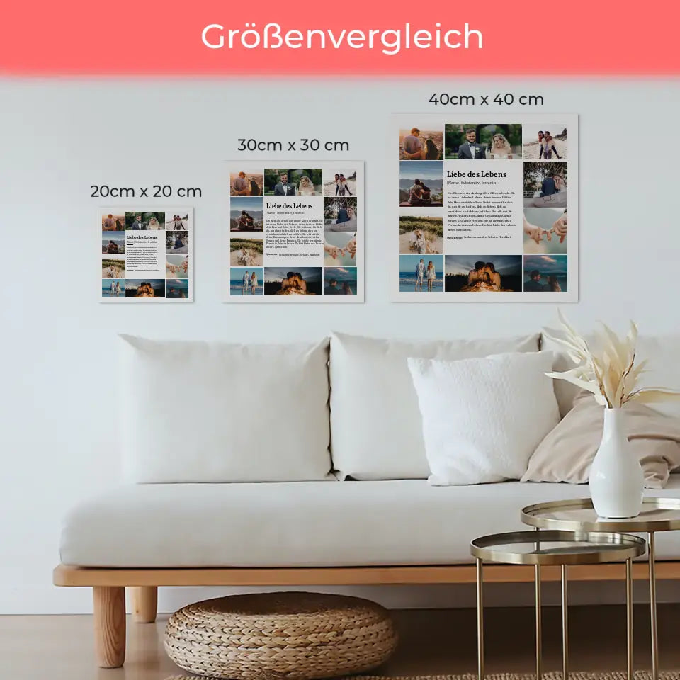 Fotoboard Magnet Halterung Definition Liebe des Lebens mit 10 Fotos
