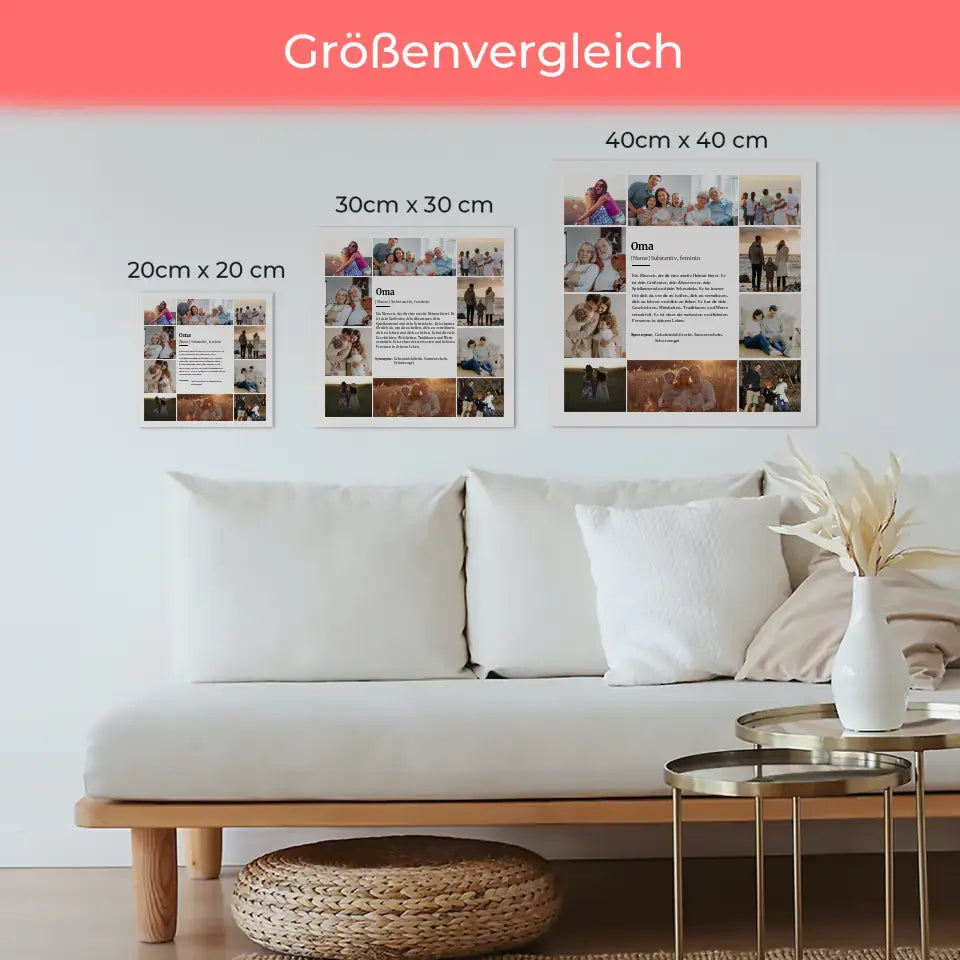 Magnetisches Fotoboard Definition Oma für 10 Fotos Personalisiert