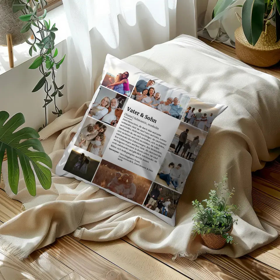 Kissen personalisiert Definition Vater & Sohn 10 Fotos Perfektes Geschenk 5