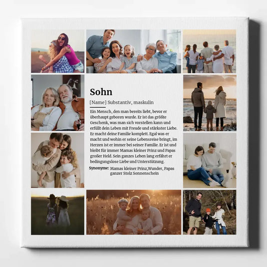 Foto Leinwand Definition Sohn mit 10 Fotos