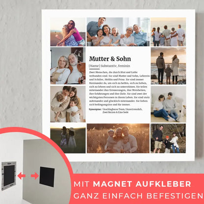 Fotoboard Personalisiert Definition Mutter & Sohn mit 10 Fotos