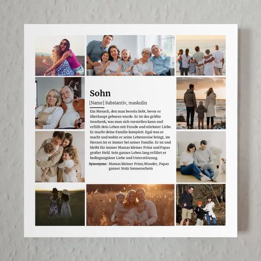 Magnetisches Fotoboard Definition Sohn mit 10 Fotos