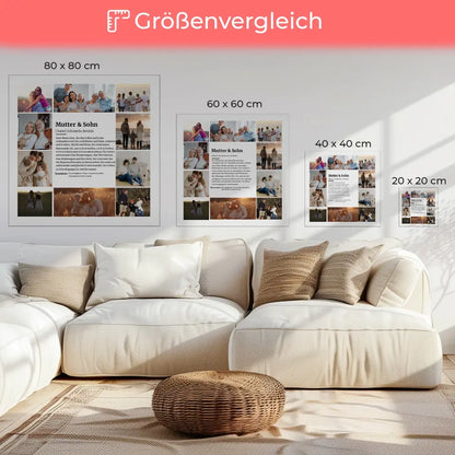 Personalisierte Leinwand Definition Mutter & Sohn mit 10 Fotos