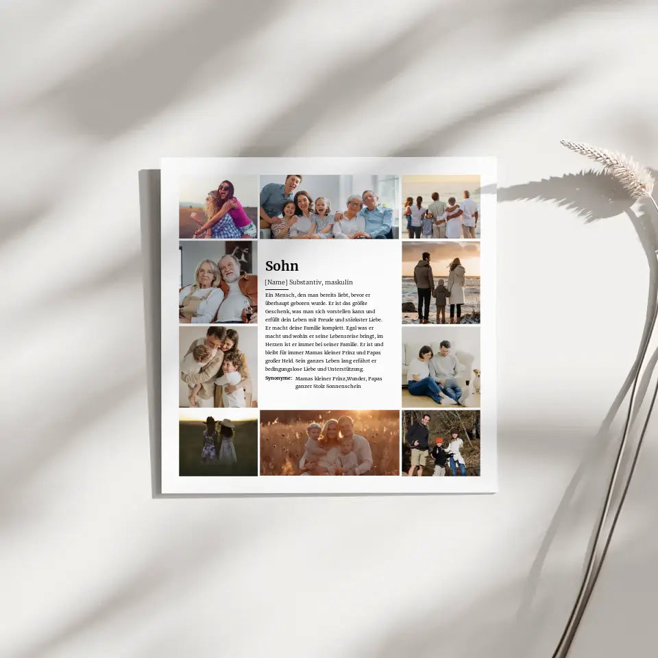 Foto Leinwand Definition Sohn mit 10 Fotos