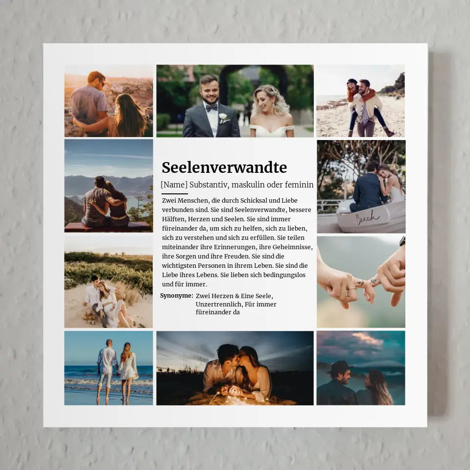Fotoboard magnetisch Definition Seelenverwandte 10 Fotos Personalisierbar