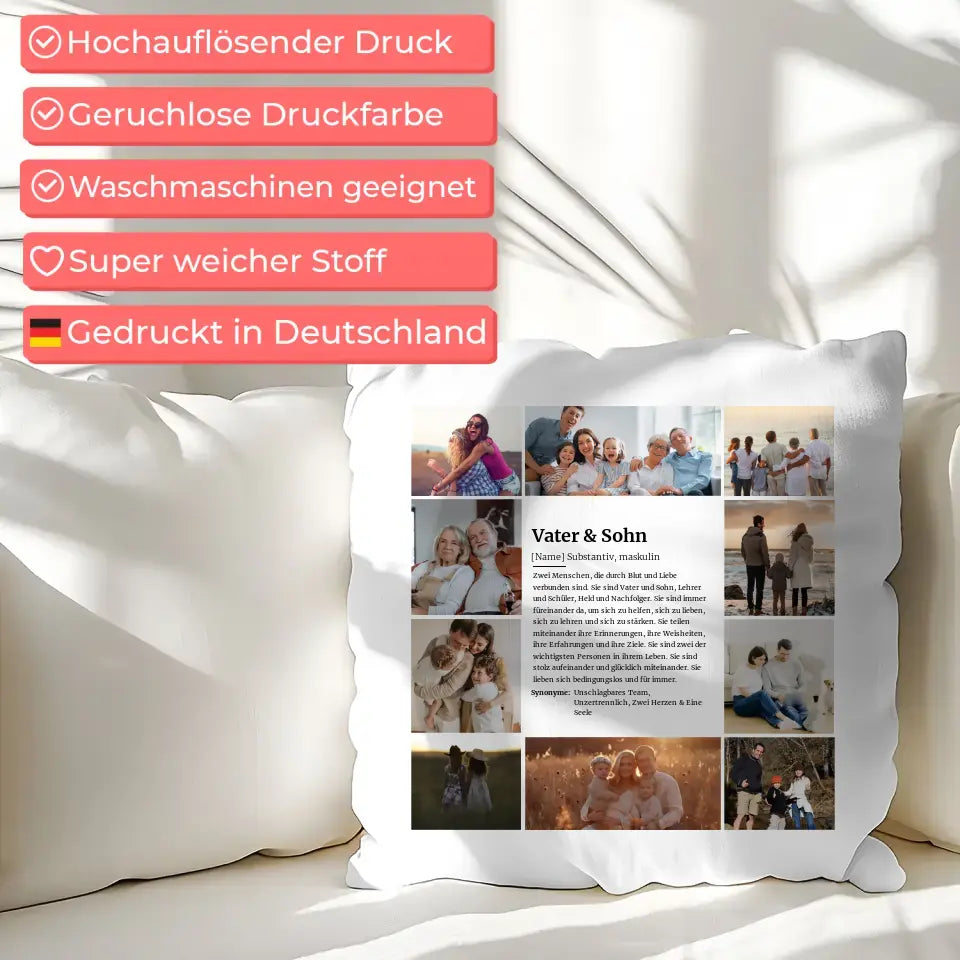 Kissen personalisiert Definition Vater & Sohn 10 Fotos Perfektes Geschenk