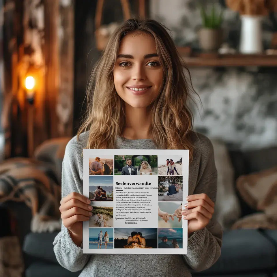 Fotoboard magnetisch Definition Seelenverwandte 10 Fotos Personalisierbar