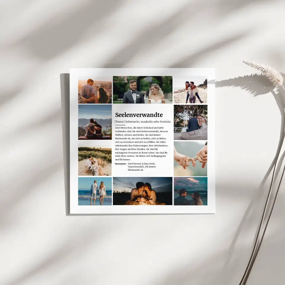 Fotoboard magnetisch Definition Seelenverwandte 10 Fotos Personalisierbar