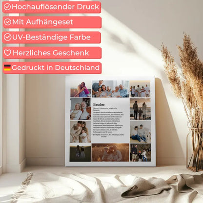 Foto Leinwand personalisiert Definition Bruder mit 10 Fotos