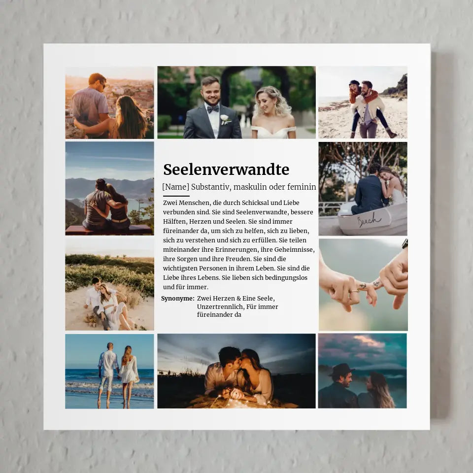 Fotoboard magnetisch Definition Seelenverwandte 10 Fotos Personalisierbar