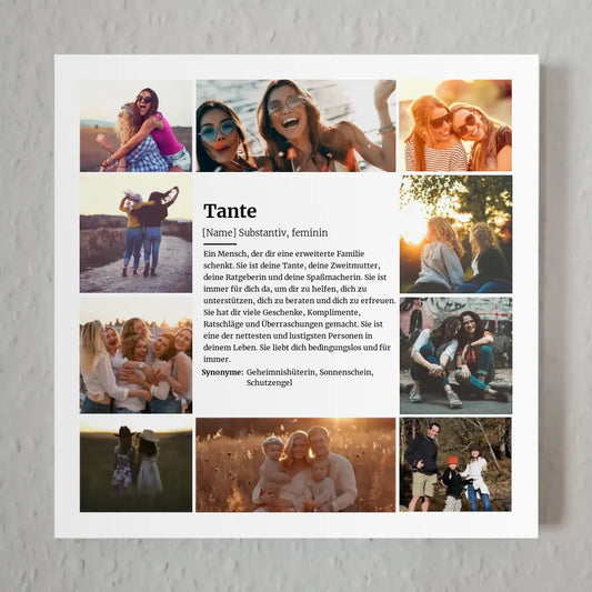 Magnetisches Fotoboard Definition Tante für 10 Fotos Top Geschenk