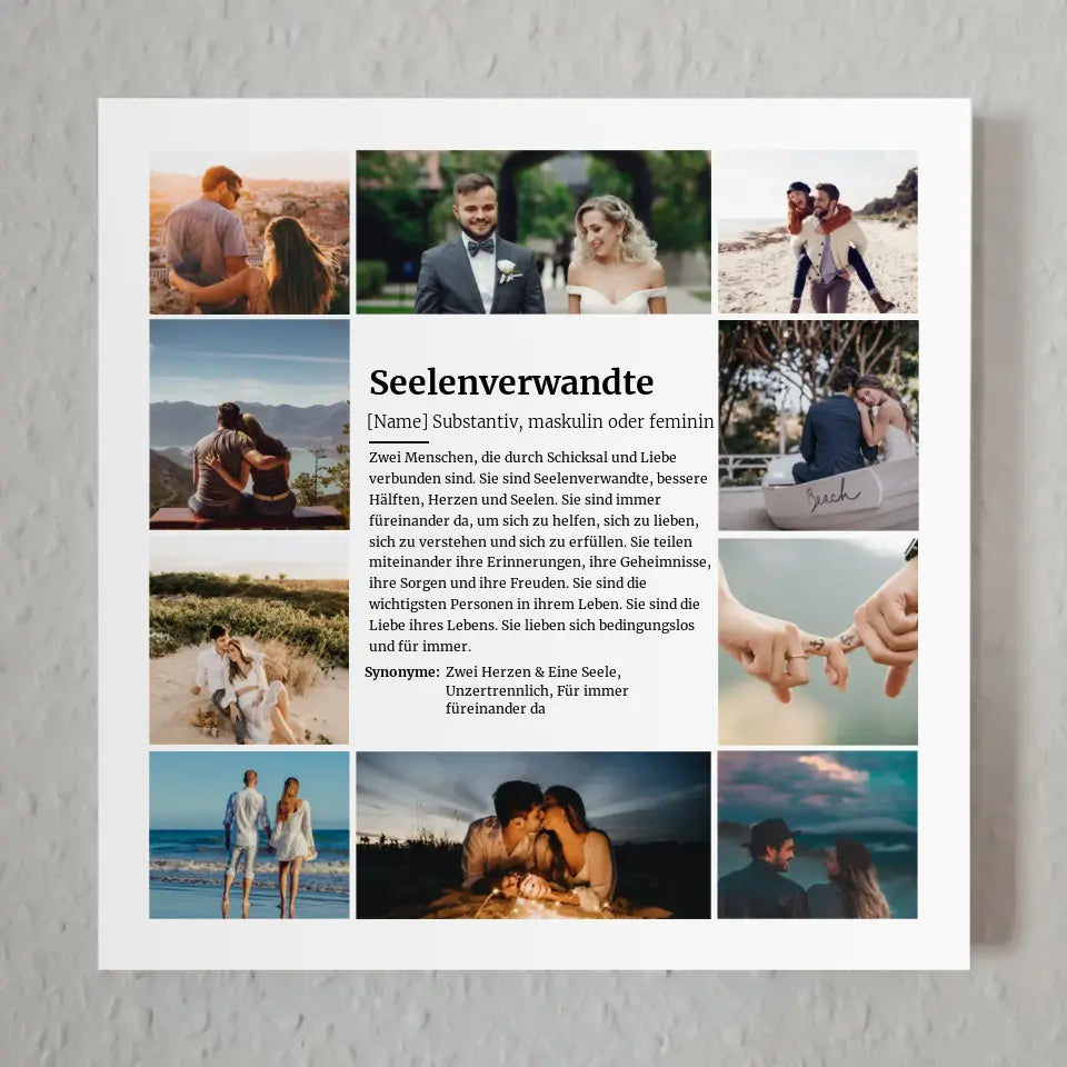 Fotoboard magnetisch Definition Seelenverwandte 10 Fotos Personalisierbar