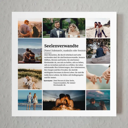 Fotoboard magnetisch Definition Seelenverwandte 10 Fotos Personalisierbar