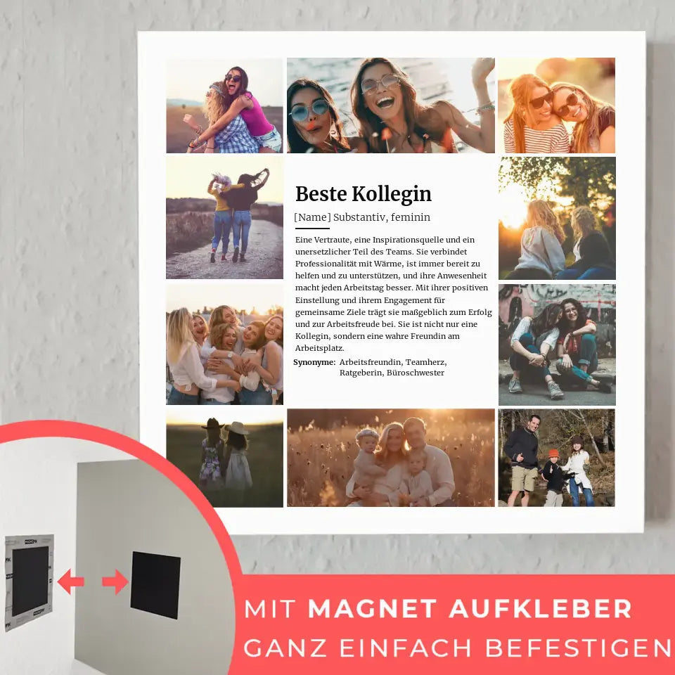 Magnet Fotoboard Definition Beste Kollegin mit 10 Fotos
