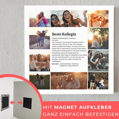 Magnet Fotoboard Definition Beste Kollegin mit 10 Fotos
