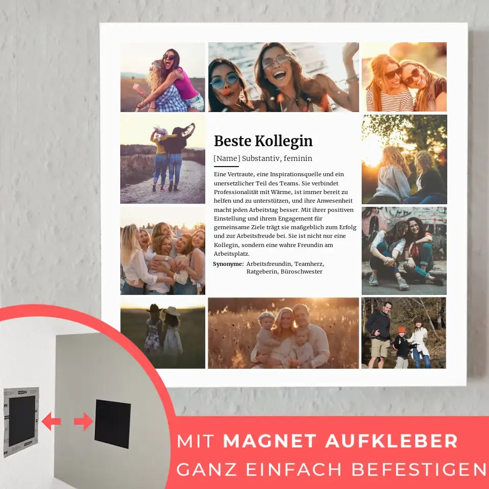 Magnet Fotoboard Definition Beste Kollegin mit 10 Fotos