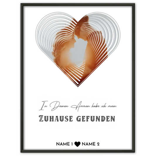 Personalisiertes Poster Liebe Fotoposter Herz In Deinen Armen