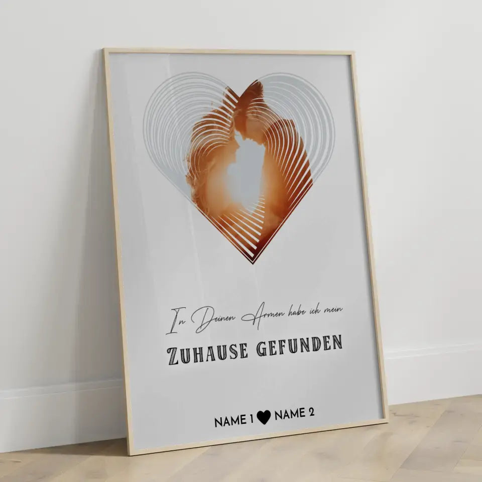 Personalisiertes Poster Liebe Fotoposter Herz In Deinen Armen