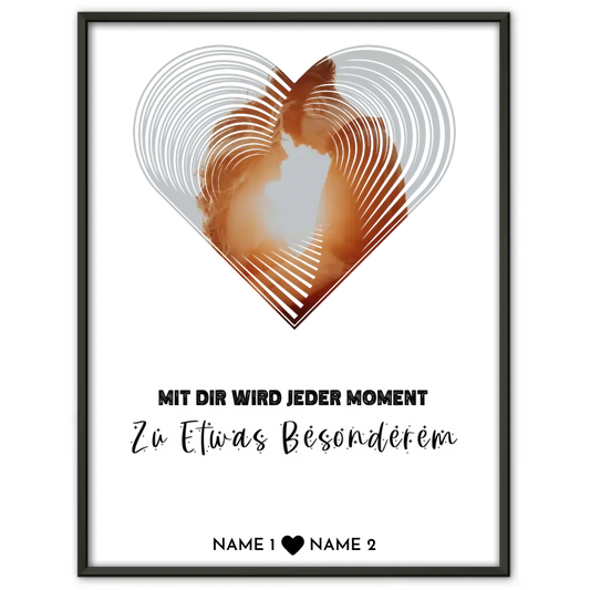 Personalisiertes Poster Liebe Fotoposter Herz Moment Mit Foto & Namen