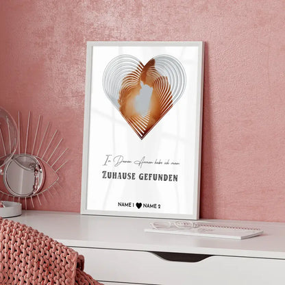 Personalisiertes Poster Liebe Fotoposter Herz In Deinen Armen
