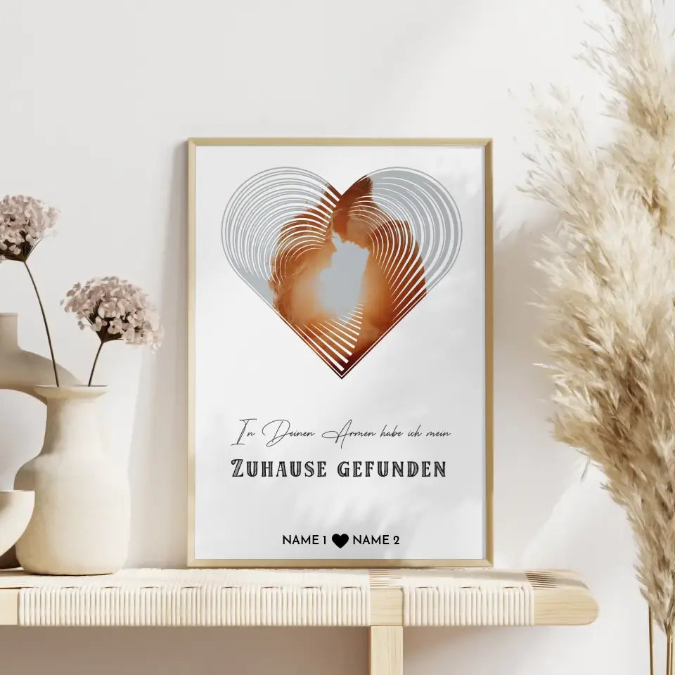 Personalisiertes Poster Liebe Fotoposter Herz In Deinen Armen