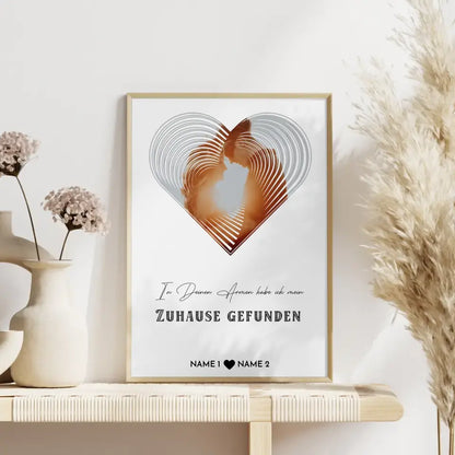 Personalisiertes Poster Liebe Fotoposter Herz In Deinen Armen