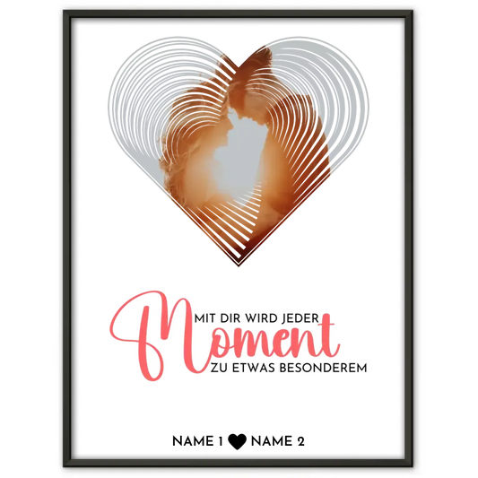 Personalisiertes Poster Liebe Fotoposter Herz Momente Mit Foto & Namen
