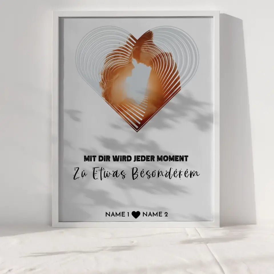 Personalisiertes Poster Liebe Fotoposter Herz Moment Mit Foto & Namen