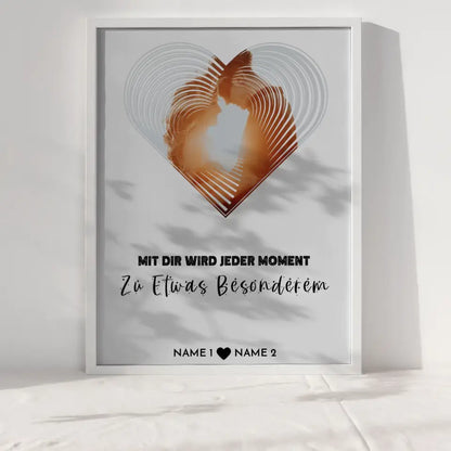 Personalisiertes Poster Liebe Fotoposter Herz Moment Mit Foto & Namen