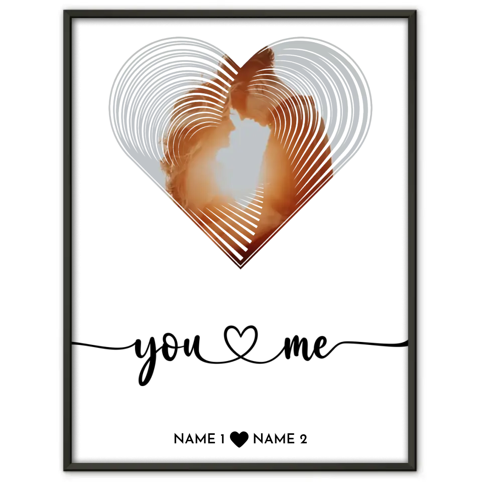 Personalisiertes Poster Liebe Fotoposter Herz You & Me