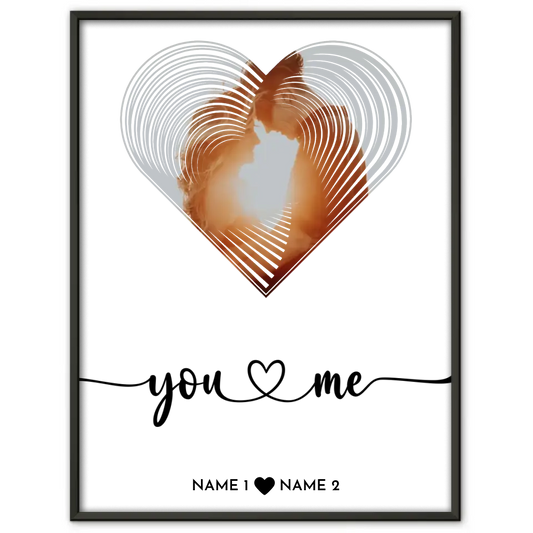 Personalisiertes Poster Liebe Fotoposter Herz You & Me
