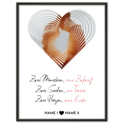 Personalisiertes Poster Liebe Fotoposter Herz Zwei Menschen