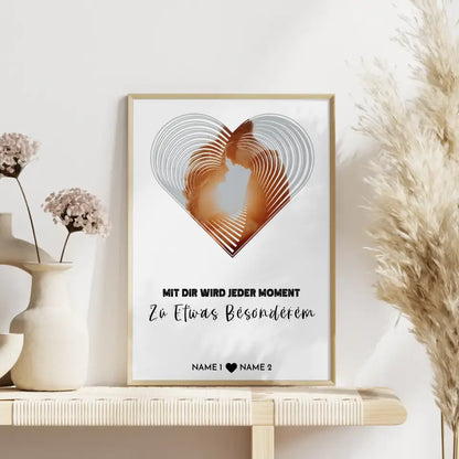 Personalisiertes Poster Liebe Fotoposter Herz Moment Mit Foto & Namen
