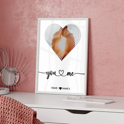 Personalisiertes Poster Liebe Fotoposter Herz You & Me