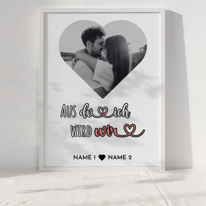 Personalisiertes Poster Liebe Herz Foto Du und Ich Mit Foto & Namen